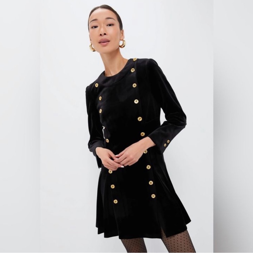 Tuckernuck Black Dress with Gold Buttons